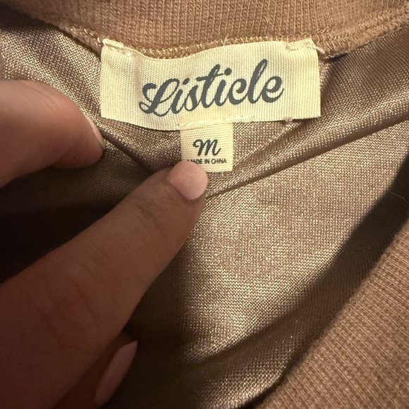 Listicle Brown Long Sleeve Embellished Blouse - Picture 7 of 7